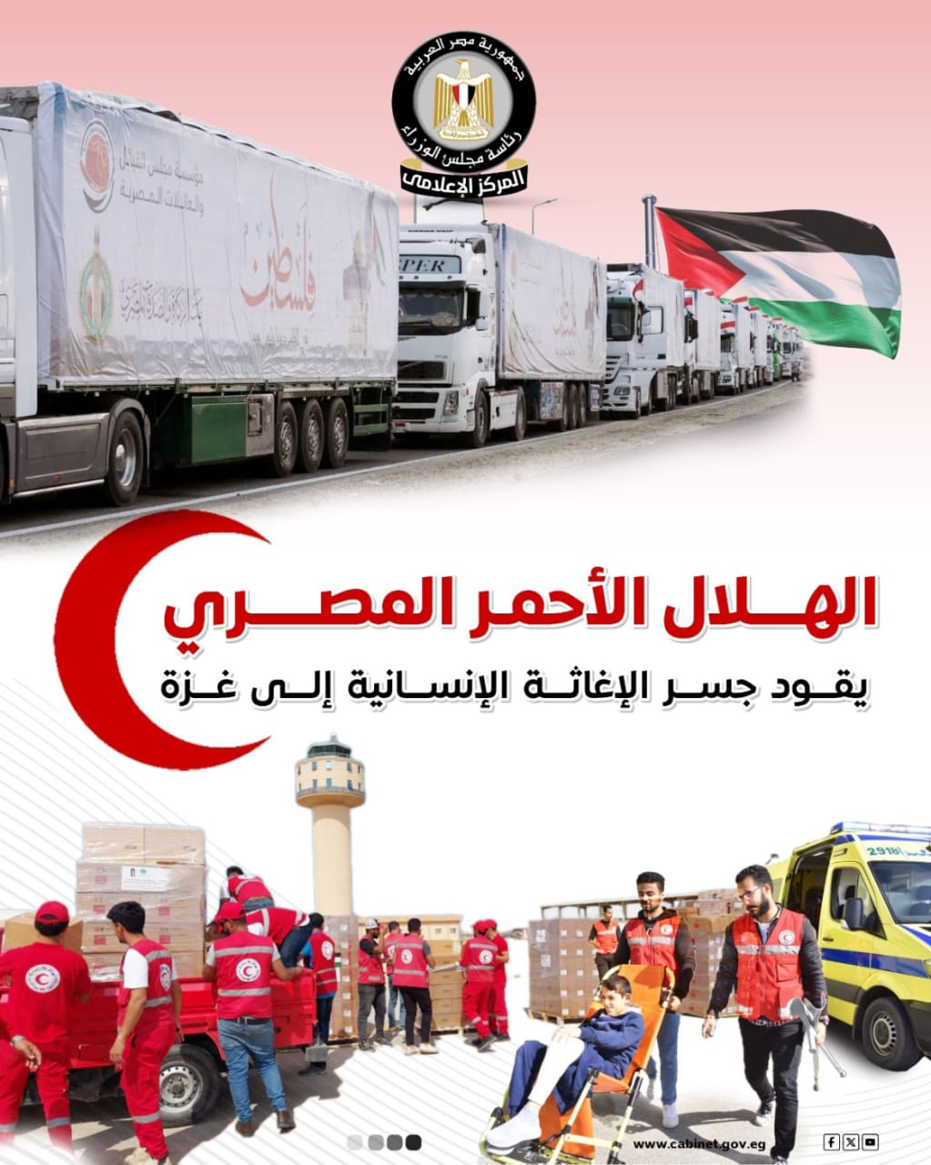 1763034977 477 الهلال الأحمر المصري يمد جسر المساعدة الإنسانية لغزة بالإنفوجراف