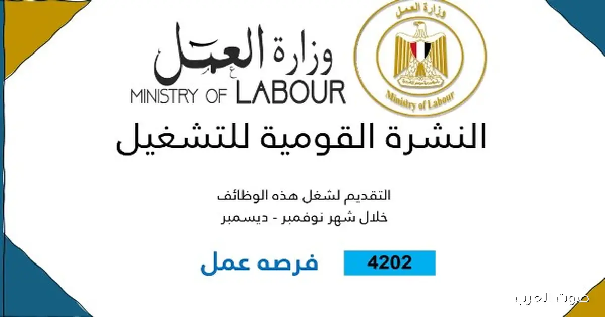 4202 وظيفة جديدة براتب يوصل لـ 9500 جنيه