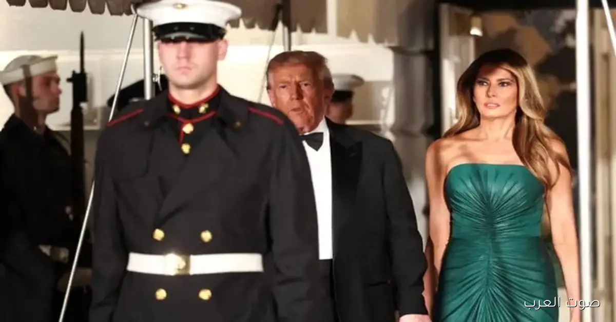 ميلانيا ترامب ترتدي فستان أخضر لاستقبال ولي العهد السعودي