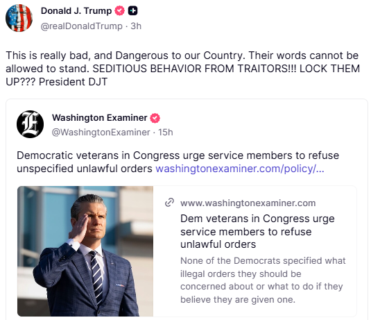 1763663063 433 ترامب يثير زوبعة سياسية تهديدات بالإعدام واتهامات بالخيانة تضرب واشنطن