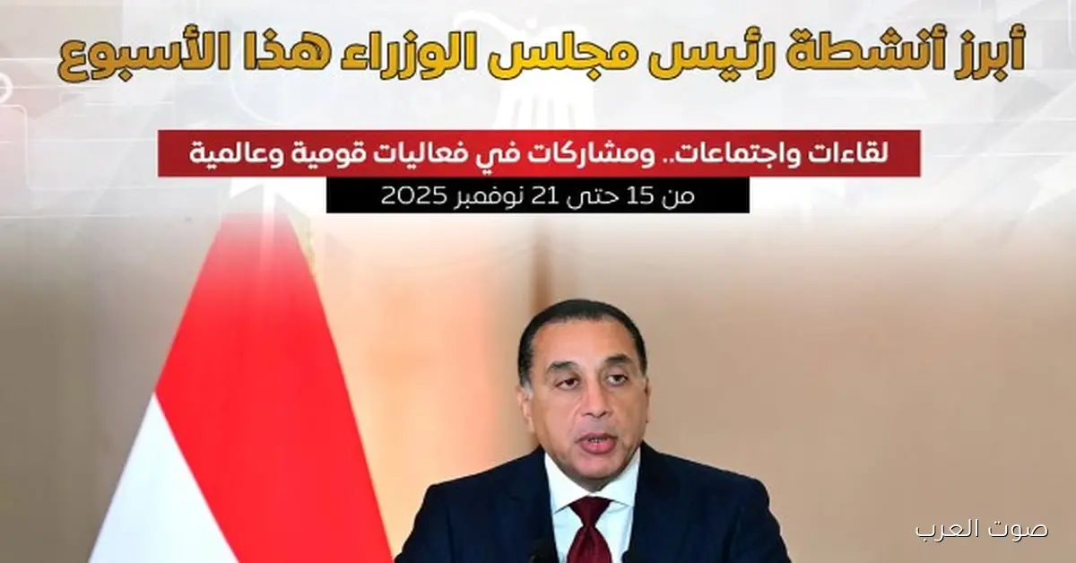 بالإنفوجراف.. أهم أنشطة رئيس الوزراء في الأسبوع الماضي