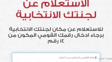 1763973052 اعرف لجنتك الانتخابية برقمك القومي 2025