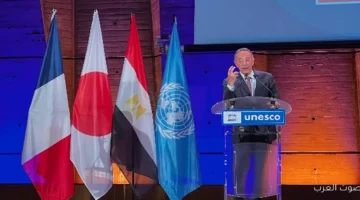 1764098983 رئيس المتحف المصري الكبير يتكلم في فعالية ثقافية باليونسكو
