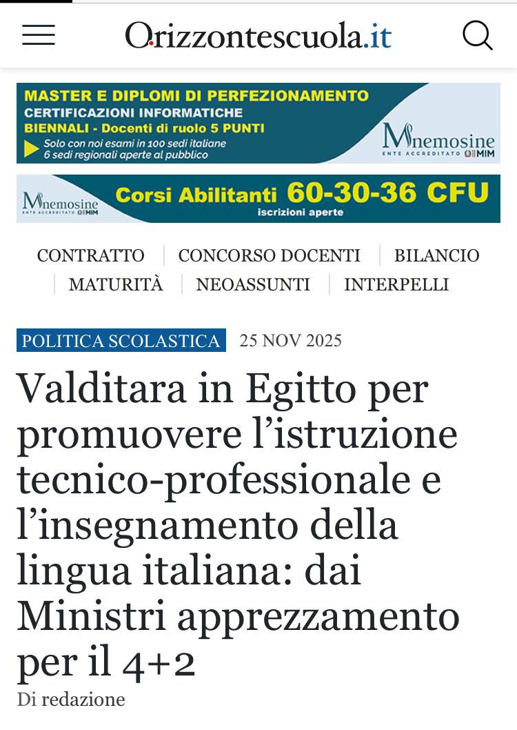 1764175298 841 الصحافة الإيطالية بتشيد بالشراكة التعليمية الجديدة مع مصر كل التفاصيل