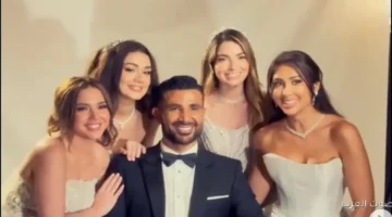 ألف مبروك أحمد سعد شاغل الناس ببدلة زفافه مع 4