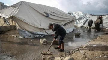 أمطار غزيرة تغرق خيام غزة المنخفض الجوي يزيد من معاناة