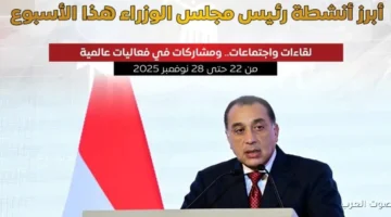 أهم أنشطة رئيس الوزراء في الأسبوع ده إنفوجراف