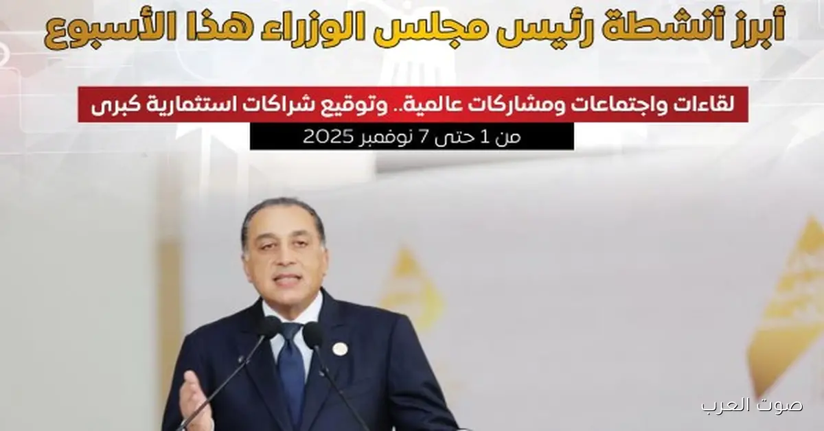 أهم أنشطة رئيس الوزراء في الأسبوع ده