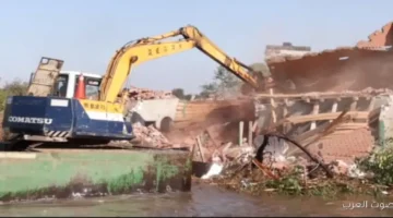 إزالة 327 تعدي على فرع رشيد مباني مخالفة وأعمال ردم