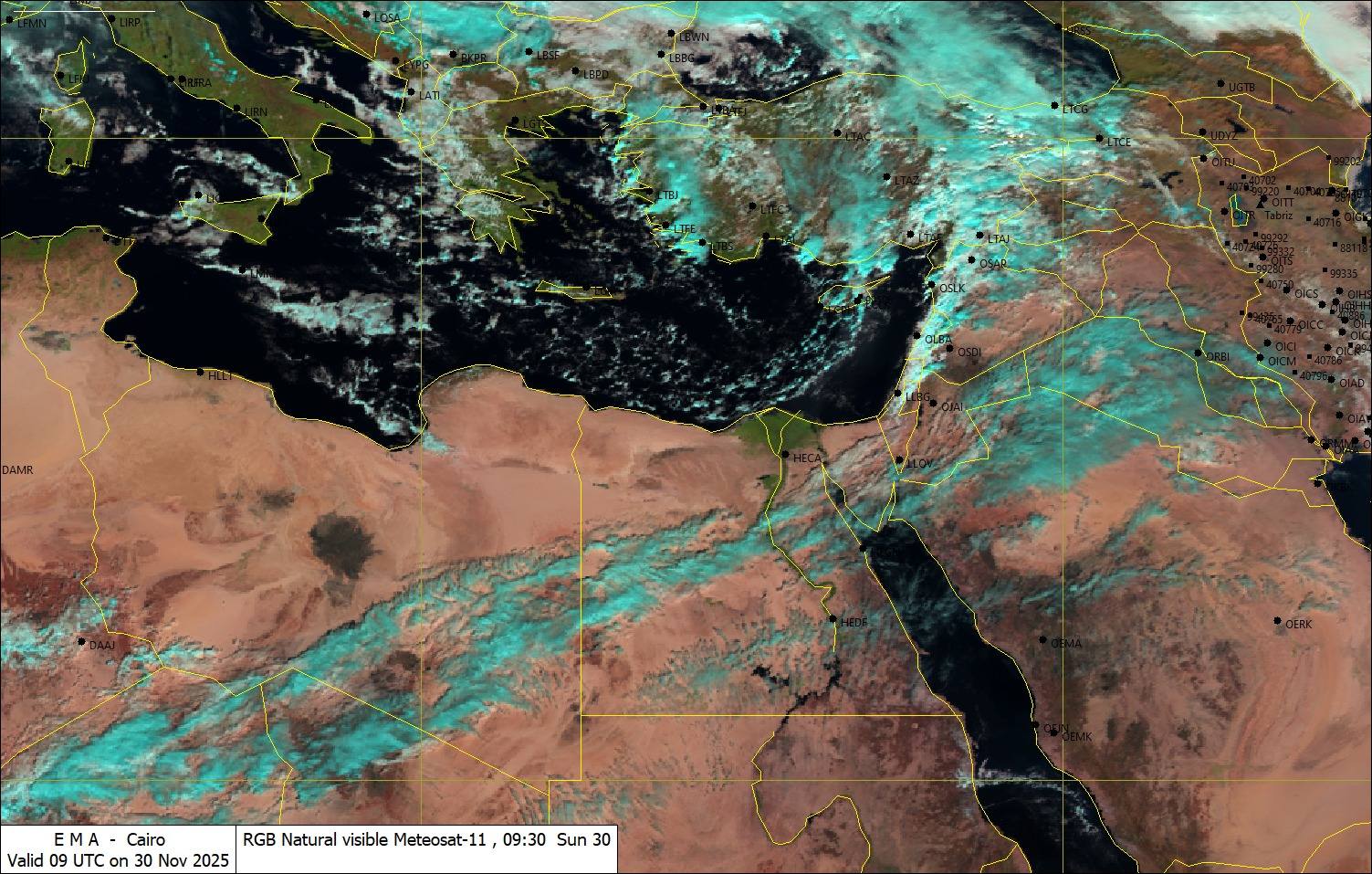 الأرصاد سحب متوسطة على السواحل والوجه البحري وفيه أمطار جاية