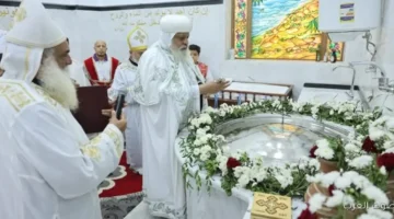 الأنبا ميخائيل أسقف حلوان والمعصرة يفتتح معمودية في عيد مارجرجس