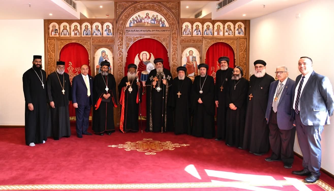 البابا تواضروس يستقبل كاثوليكوس كنيسة مالانكارا الأرثوذكسية من الهند