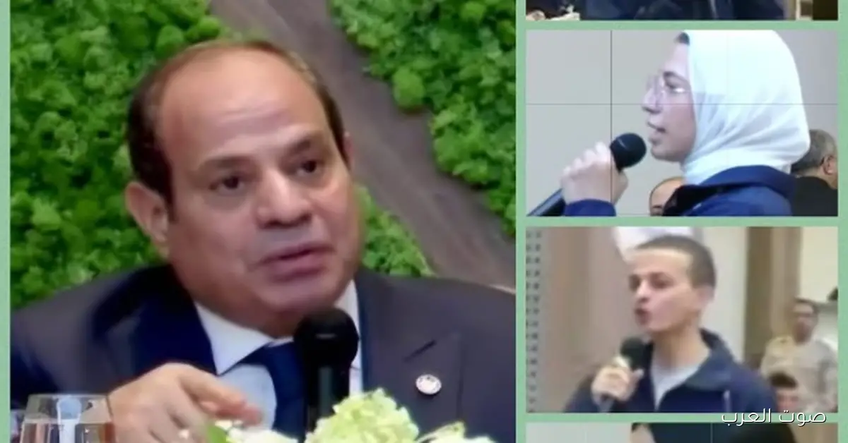 الرئيس السيسي يشيد بوعي طلاب جامعة القاهرة أثناء زيارته للأكاديمية العسكرية