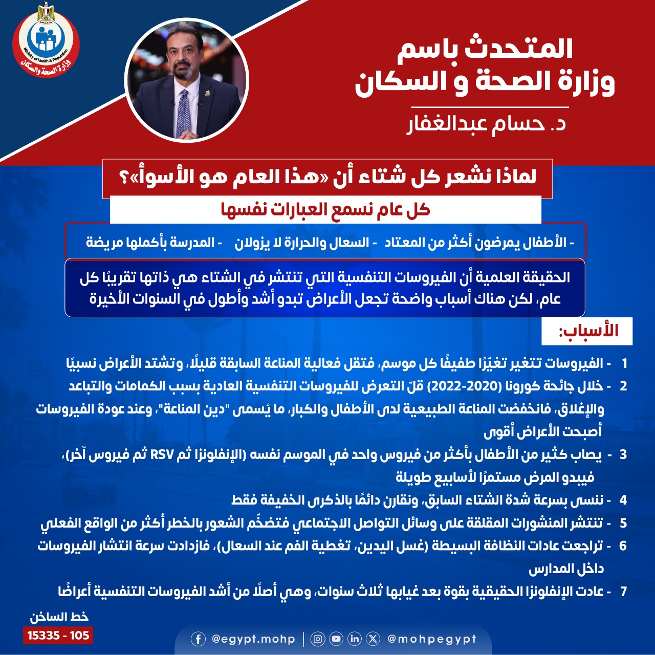 المدرسة كلها مريضة بكحة وحرارة مش بتفارقهم الصحة ترد على