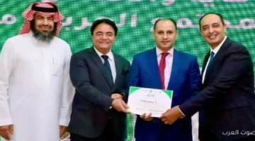 جامعة الدول العربية تكرم مدحت وهبة المستشار الإعلامي لصندوق مكافحة