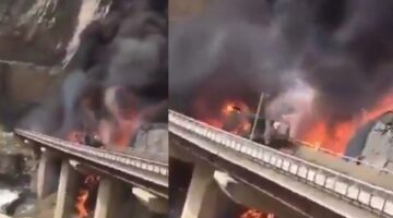 حادثة تصادم حافلة معتمرين هنود بشاحنة وقود في المدينة المنورة