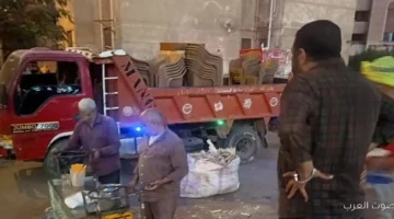 حملة في مدينة بدر لإزالة التعديات على الأرصفة ورفع الأكشاك