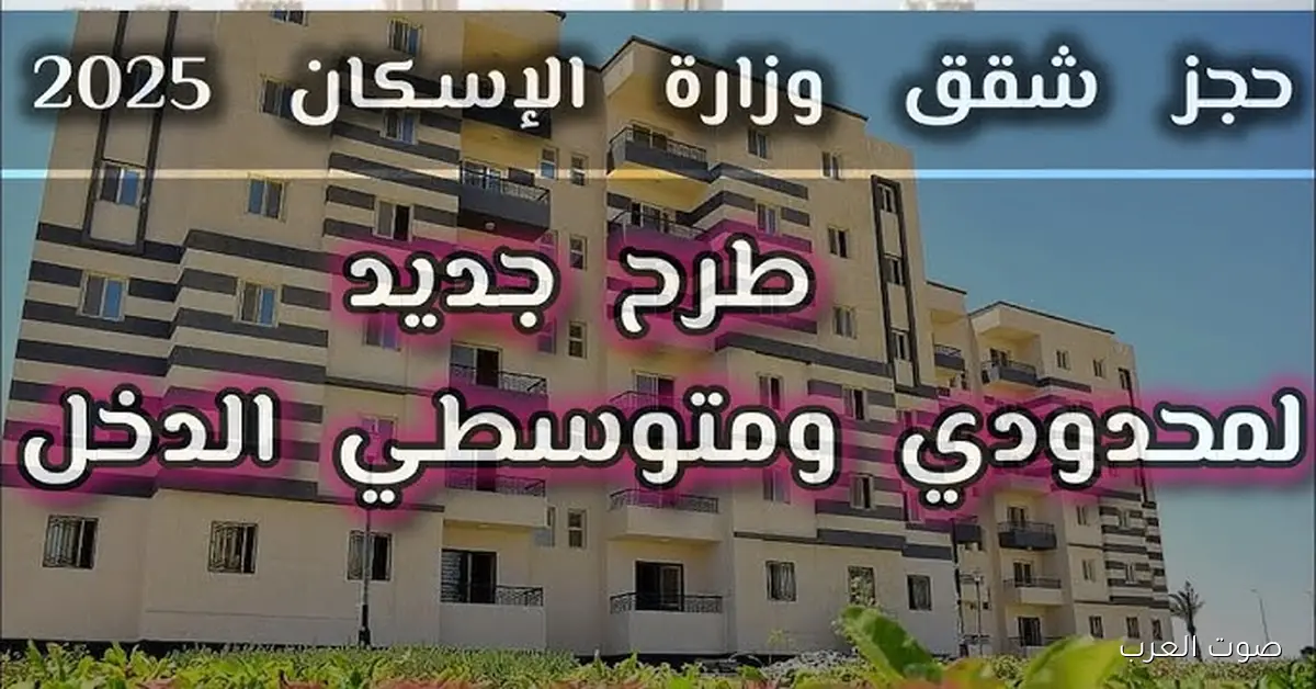 “وحدات فاخرة” رابط حجز شقق وزارة الإسكان 2025 لمتوسطى وفوق متوسطى الدخل .. 25 ألف وحدة