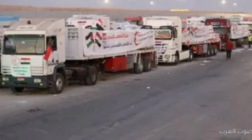 قافلة زاد العزة رقم 78 توصل مساعدات للفلسطينيين في قطاع