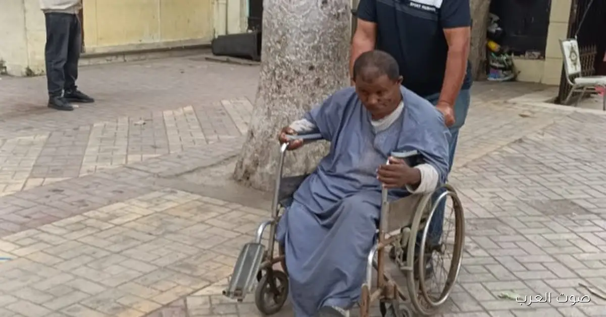 مسن يشارك في انتخابات مجلس النواب على كرسي متحرك ويعبر عن حبه لمصر