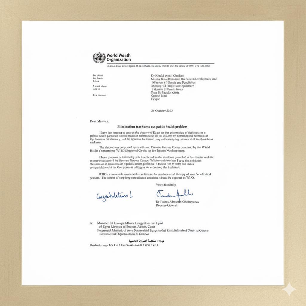 مصر خالية من التراكوما كمشكلة صحية إنجاز تاريخي من الصحة