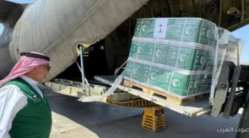 مطار العريش يستقبل طيارة مساعدات سعودية للفلسطينيين في غزة