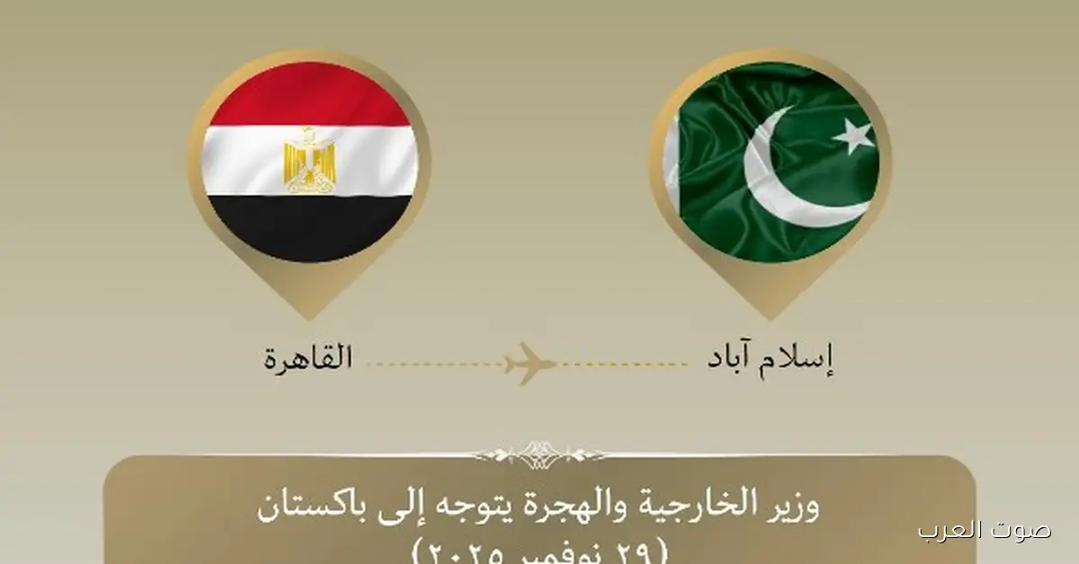 وزير الخارجية رايح باكستان عشان يتكلموا عن تقوية العلاقات بين البلدين