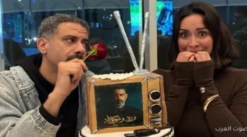 1764709658 بسنت شوقى تحتفل بعيد ميلاد محمد فراج بحب القمر الأوسترادي