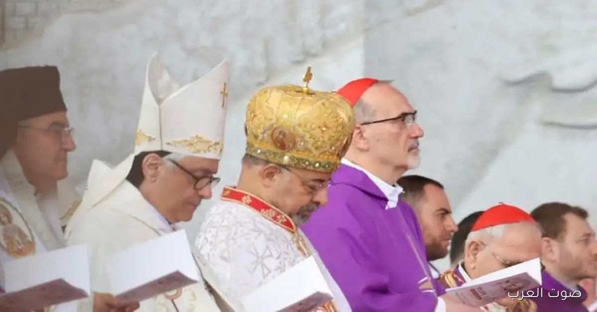 الأنبا إبراهيم يحضر القداس في زيارة البابا لاون للبنان