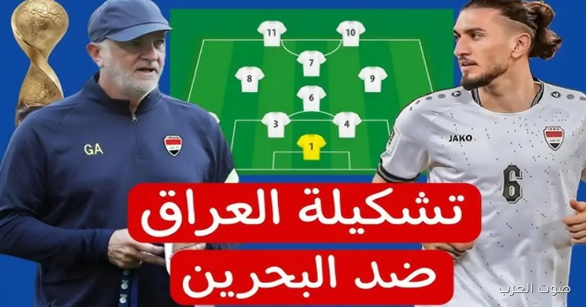 تشكيلة العراق ضد البحرين اليوم في كأس العرب 2025 .. حراسة المرمى والدفاع والهجوم