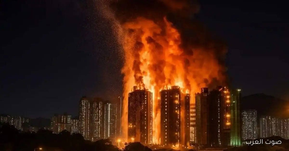 عدد ضحايا حريق المجمع السكني في هونج كونج يوصل لـ 159 واعتقال 6 أشخاص