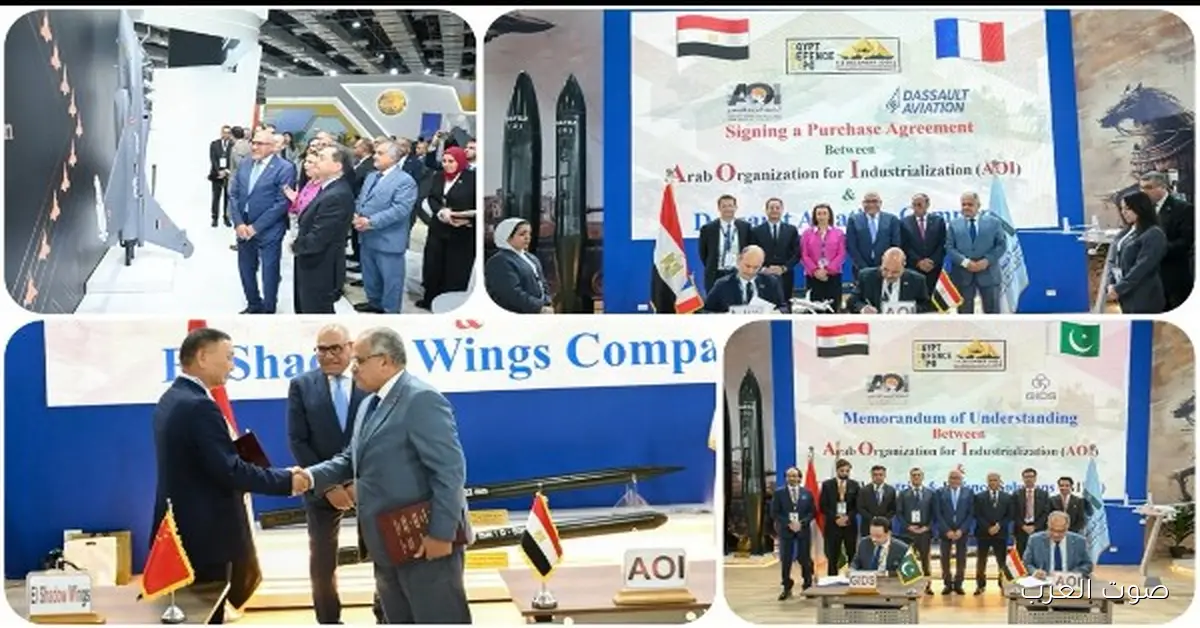 مصر بتعلي مكانتها الصناعية.. تعاون «العربية للتصنيع» مع «داسو» الفرنسية و«شادو وينجز» الصينية في قلب «إيديكس2025»