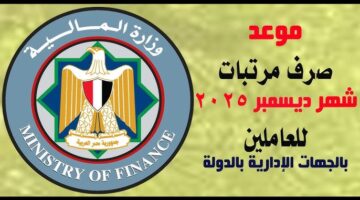 الوزارة تُحسم الجدل وتُعلن .. موعد صرف مرتبات شهر ديسمبر 2025 وحقيقة صرف زيادة جديدة للعاملين 30 موعد صرف مرتبات شهر ديسمبر 2025 2
