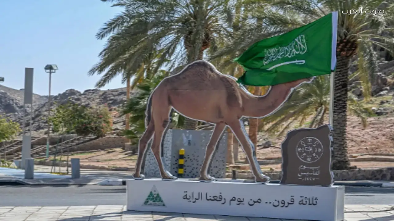 1250 علمًا ومجسمًا تراثيًا تزين شوارع حائل بمناسبة يوم التأسيس