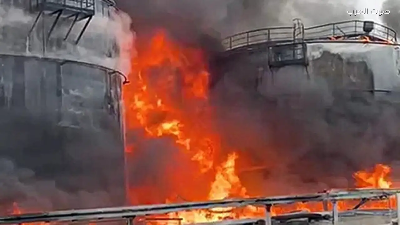 حريق في مصفاة نفط إلسكي بإقليم كراسنودار في أوكرانيا