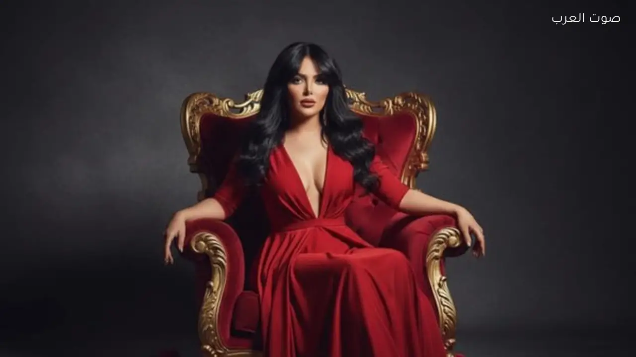 حورية فرغلي تحتفل بعيد الحب بفستان أحمر جديد