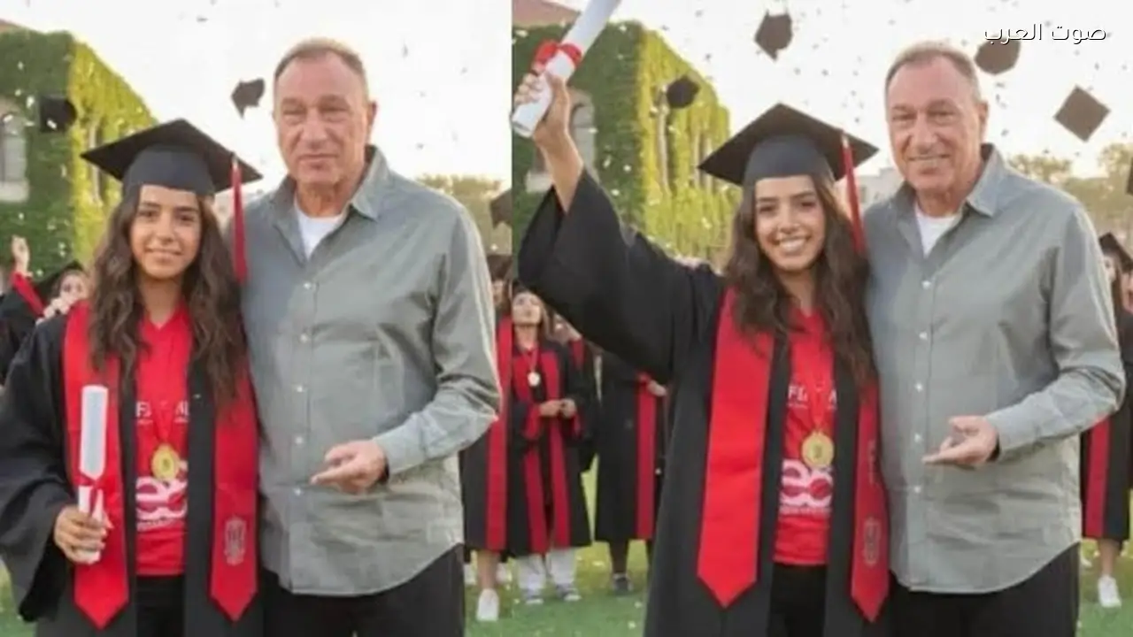 محمود الخطيب يحتفل بتخرج حفيدته من المدرسة