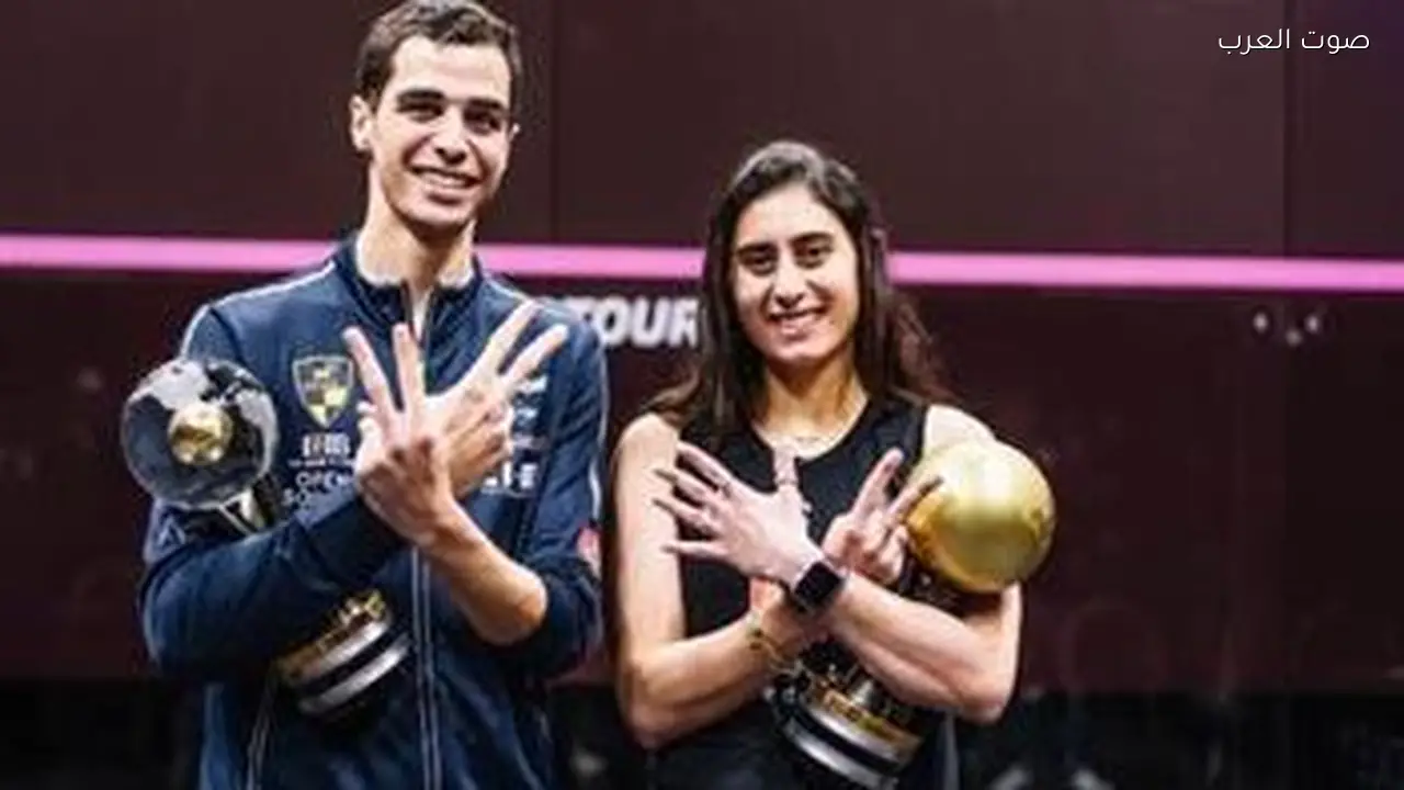وزير الرياضة يهنئ الشربيني وعسل بعد فوزهما ببطولة ويندي للاسكواش