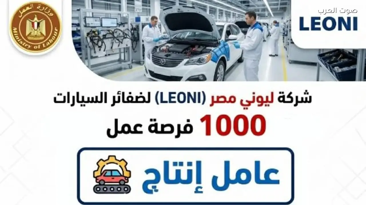 1000 فرصة عمل متاحة في شركة ليوني مصر لضفائر السيارات