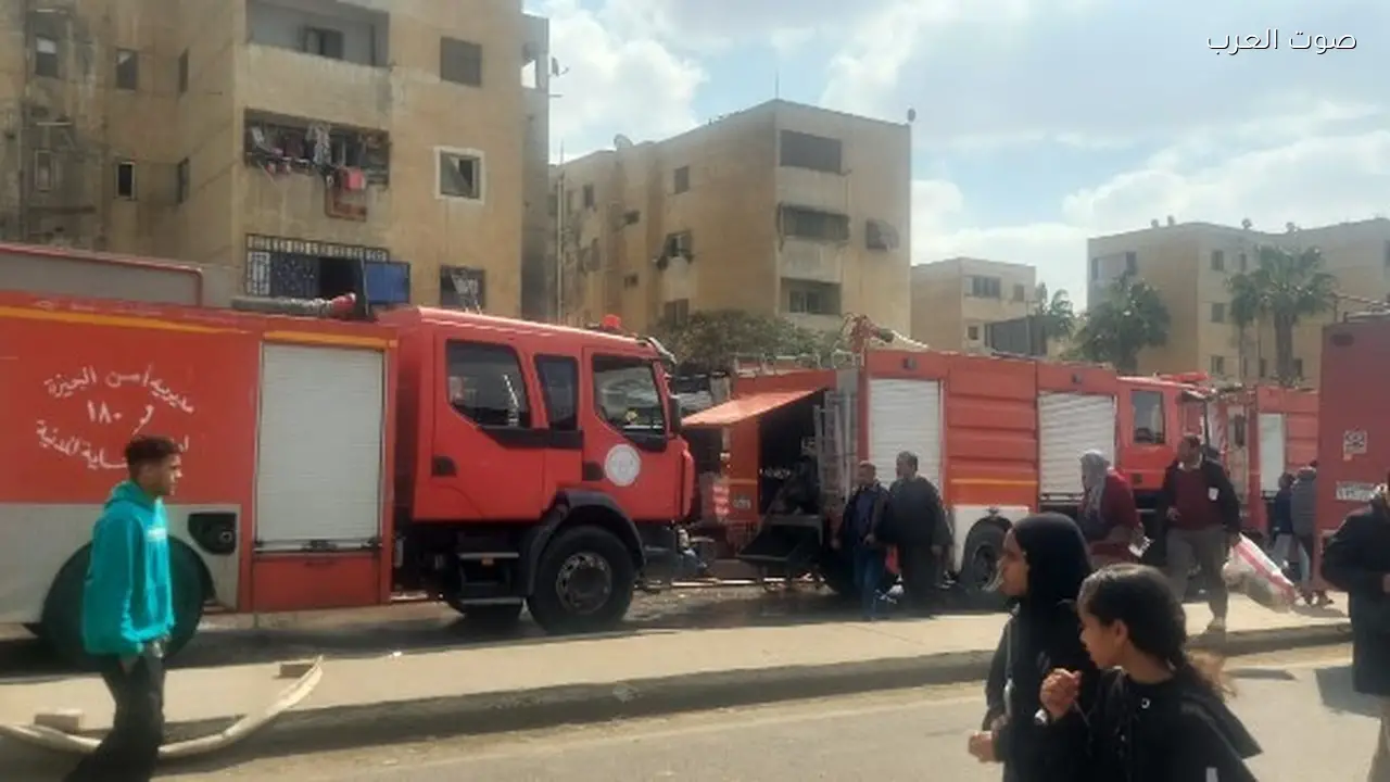 إخماد حريق كبير في محل أخشاب بالحي السادس بأكتوبر