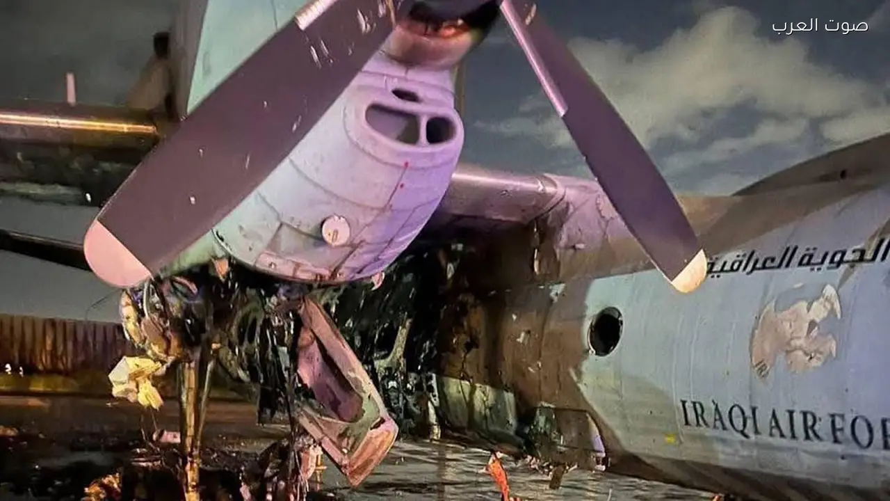 العراق يدمر طائرة سلاح الجو بقصف صاروخي على قاعدة بلد