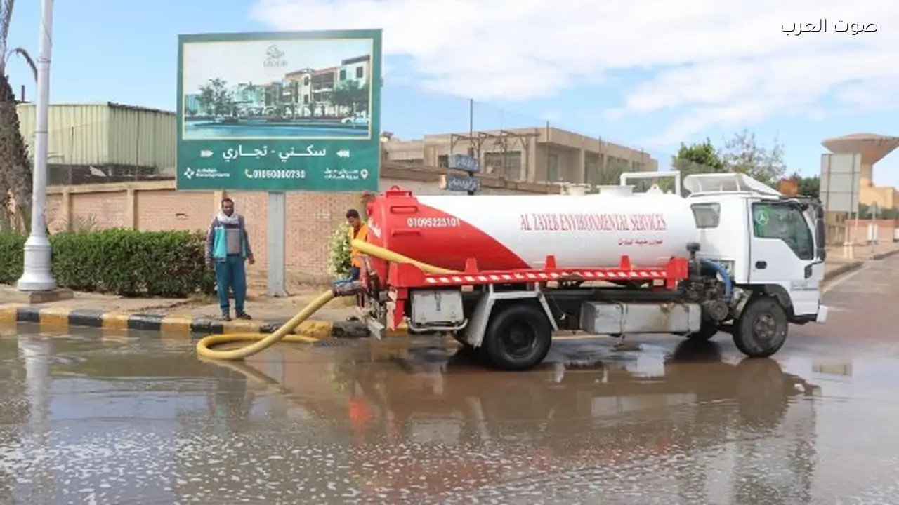 المدن الجديدة تواجه مياه الأمطار والطقس السيئ جهود مكثفة
