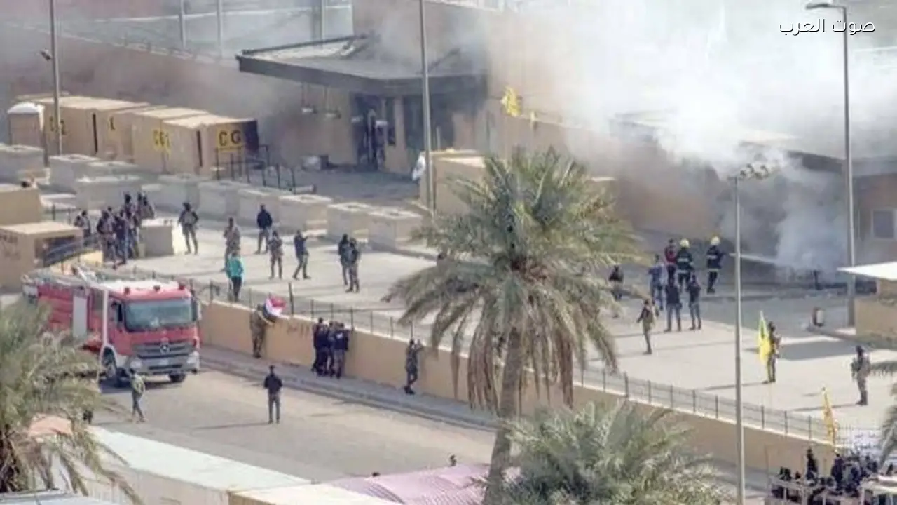 انفجار في بغداد نتيجة هجوم بطائرة مسيرة على السفارة الأمريكية