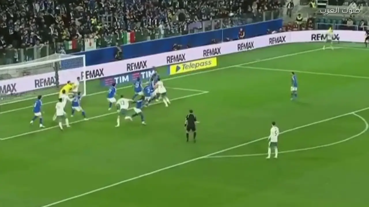 شوط أول بدون أهداف في مباراة إيطاليا وأيرلندا الشمالية بنصف نهائي الملحق الأوروبي