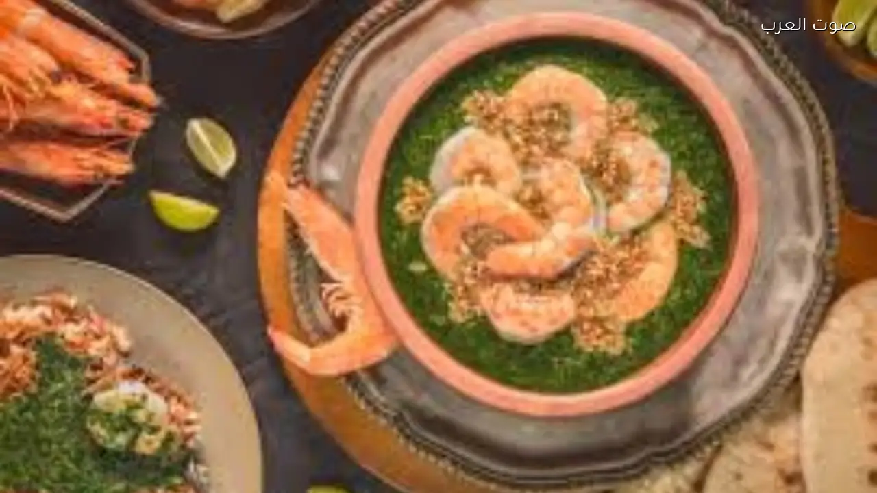 طريقة تحضير ملوخية برؤوس الجمبري في المنزل
