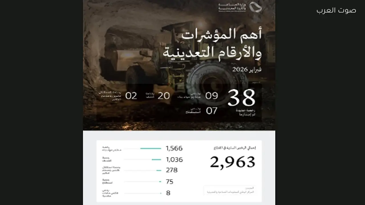 وزارة الصناعة تمنح 38 رخصة تعدينية جديدة في فبراير