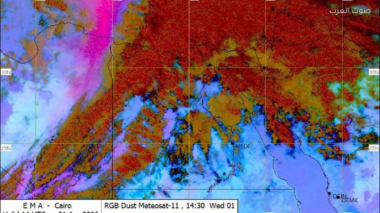 أمطار غزيرة وتدني الرؤية في 5 مناطق بمصر