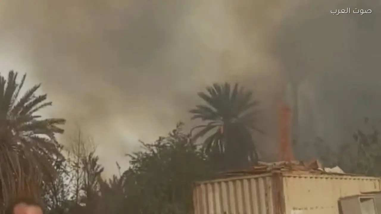 إخماد حريق كبير في كرم نخيل بنجع الحلة بإسنا