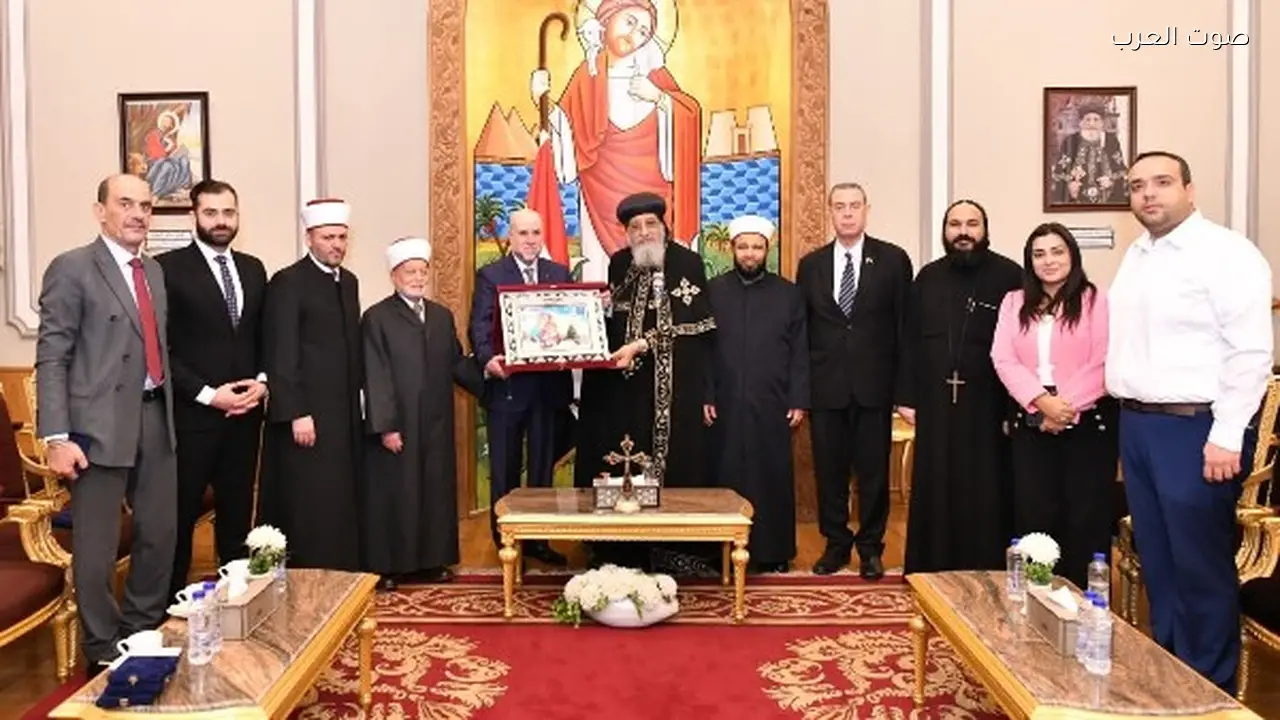 البابا تواضروس يستقبل قاضي قضاة فلسطين ويشدد على دعم السلام