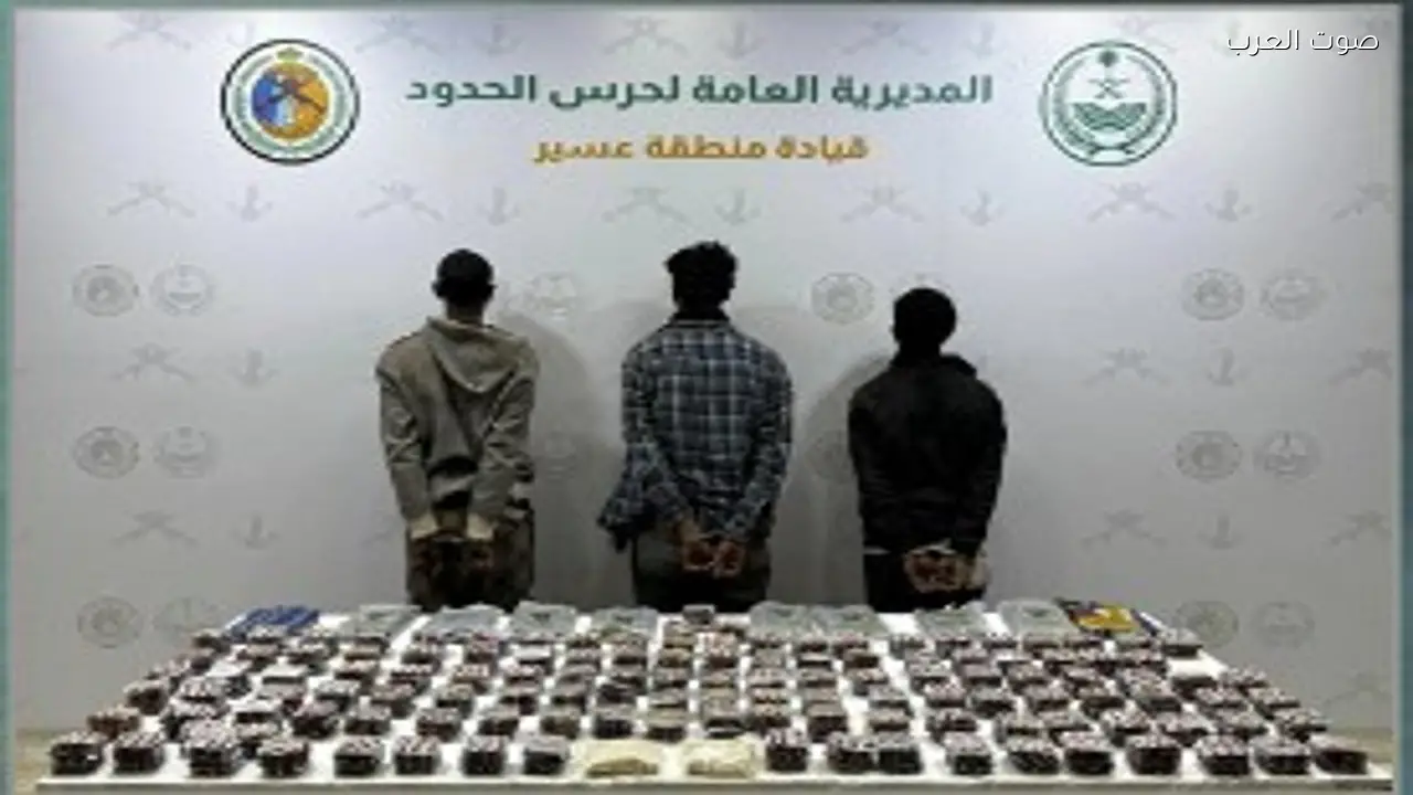 حرس الحدود بعسير يضبط 3 إثيوبيين بحوزتهم 11 كيلوجرامًا من الحشيش